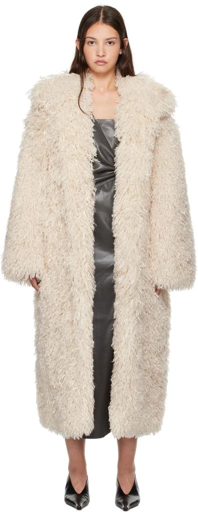 Nanushka Off-White Kilah Faux-Fur Coat 1