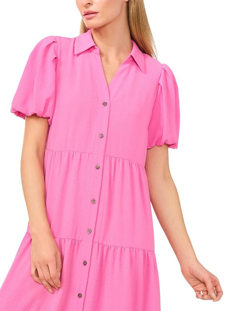 CeCe Short Sleeve Tiered Maxi Shirt Dress 3