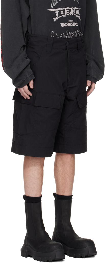 032c Black 'My Own Mind' Utility Shorts