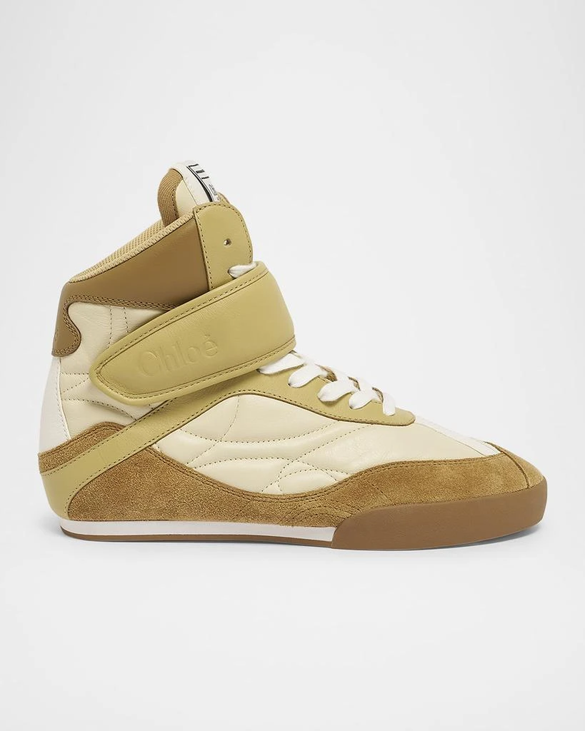 Chloé Kick Mixed Leather High-Top Sneakers 1