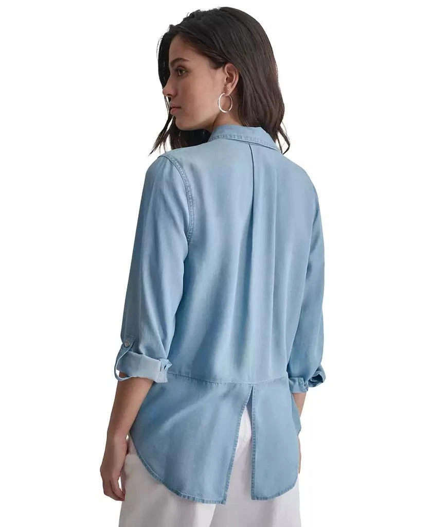 DKNY Women's Roll-Tab-Sleeve Button-Front Shirt 2