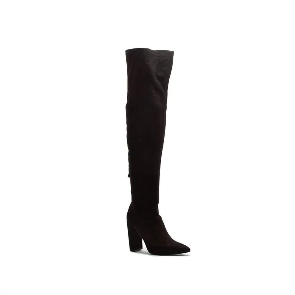 Qupid Women's Over the Knee Stretch Faux Suede Boots 1