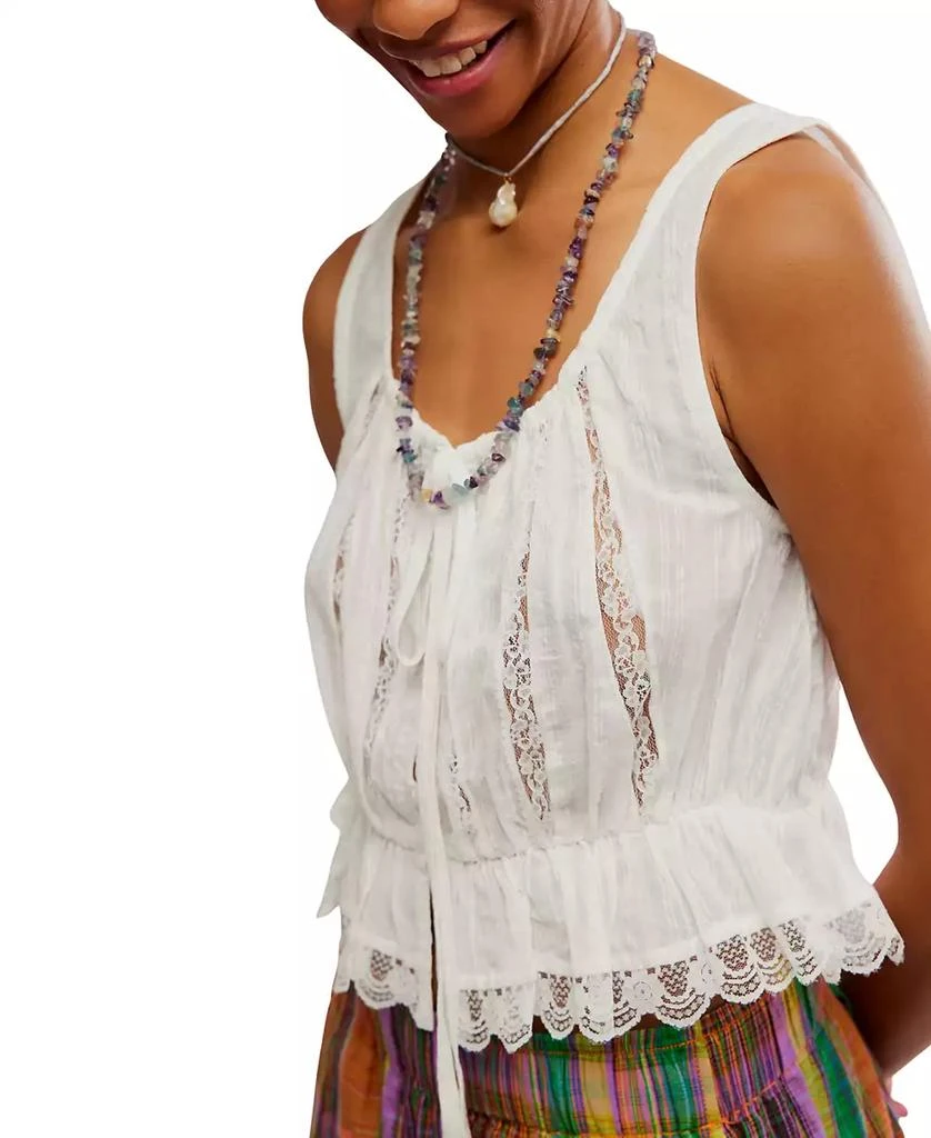 Free People Women's Alana Lace-Trim Cotton Sleeveless Top 3