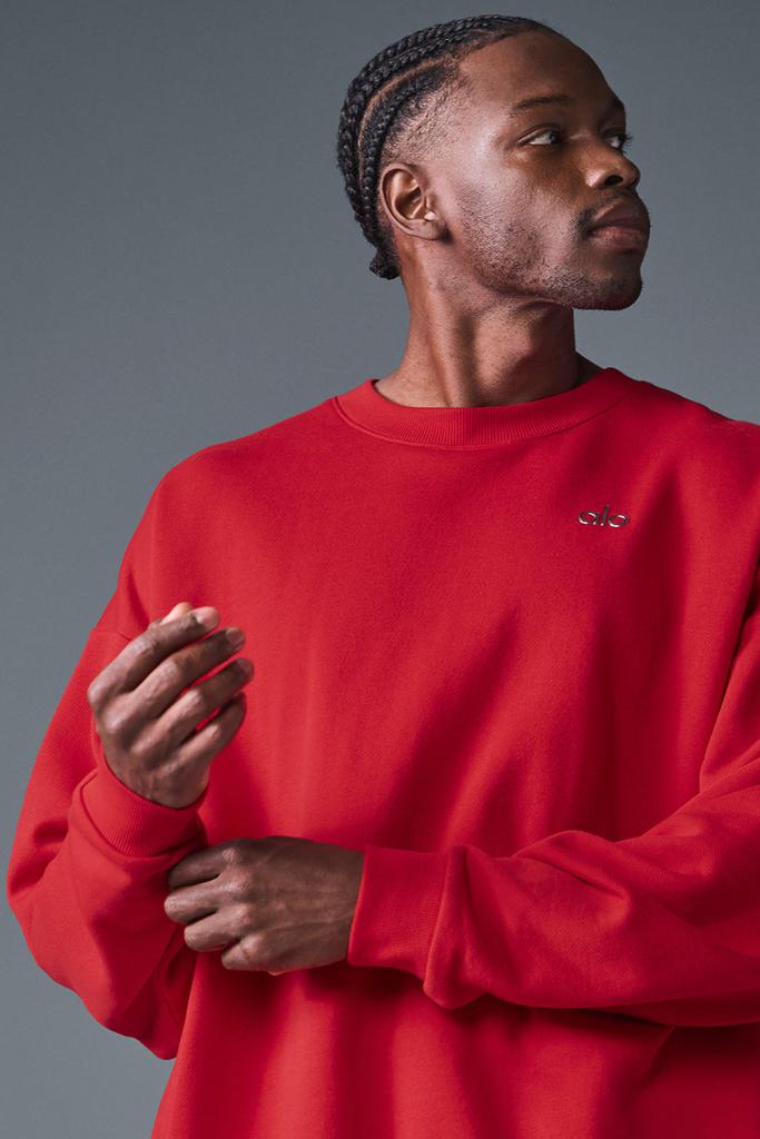 Alo Accolade Crew Neck Pullover - Bold Red - Hoodies - Free