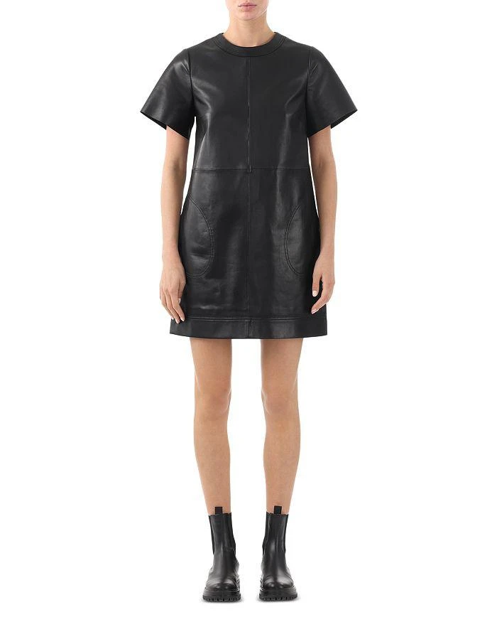 Jason Wu Leather Short Sleeve Shift Dress 3