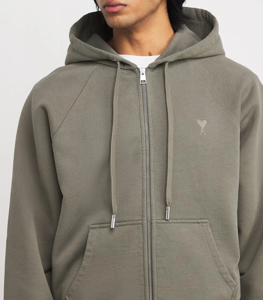 AMI Organic Cotton Ami de Coeur Zip-Up Hoodie 6