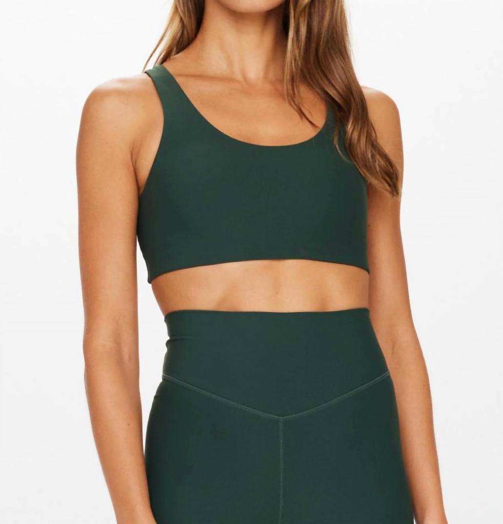 The Upside Peached Jade Sport Bra In British Racing Green