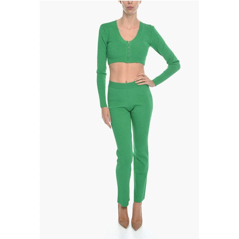 Birgitte Herskind VANESSA HONG Solid Color MISS Cropped Cardigan with Zip Women's Clos 4