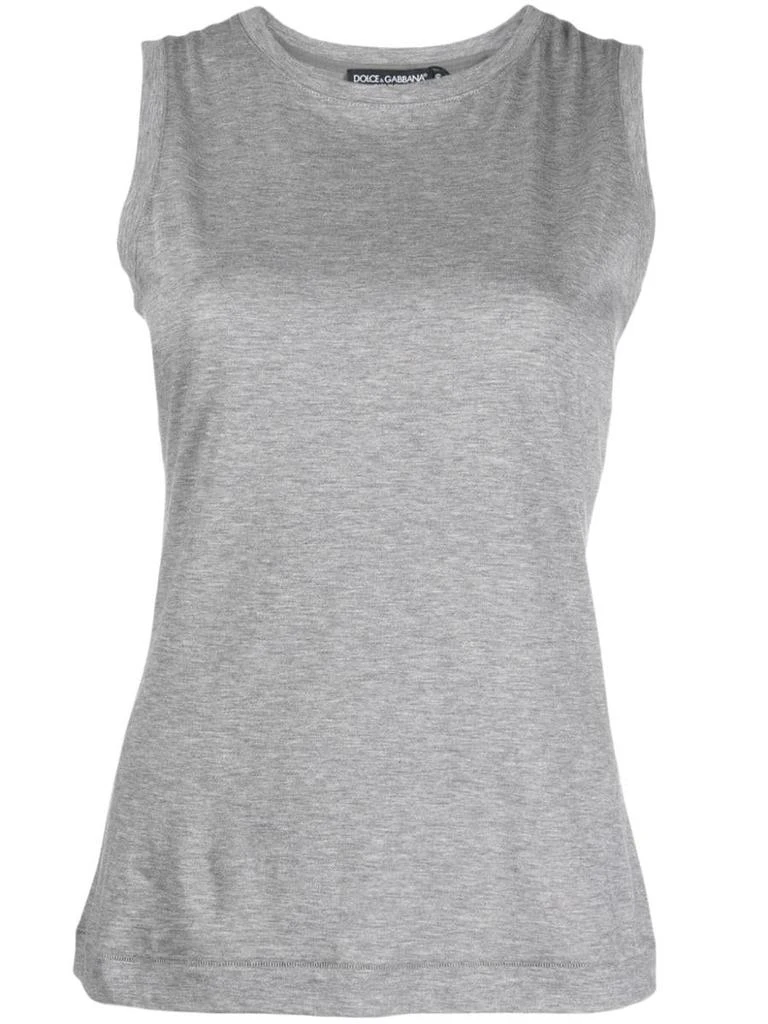 Dolce & Gabbana Dolce & Gabbana Logo-Patch Cotton Tank Top 1