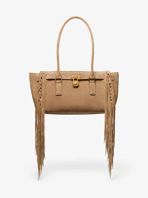 Michael Kors Hamilton Moderne Small Fringed Suede Satchel