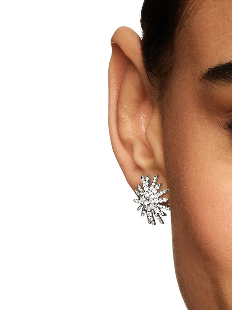 David Yurman Starburst Stud Earrings in Sterling Silver with Diamonds, 19mm 2