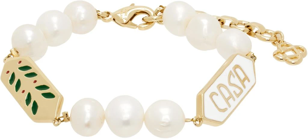 Casablanca Gold & White Laurel Pearl Bracelet 1