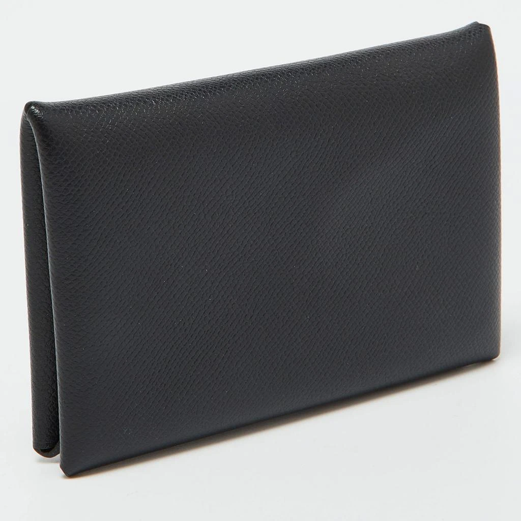 Hermes Hermes Black Madame Leather Calvi Card Holder 3