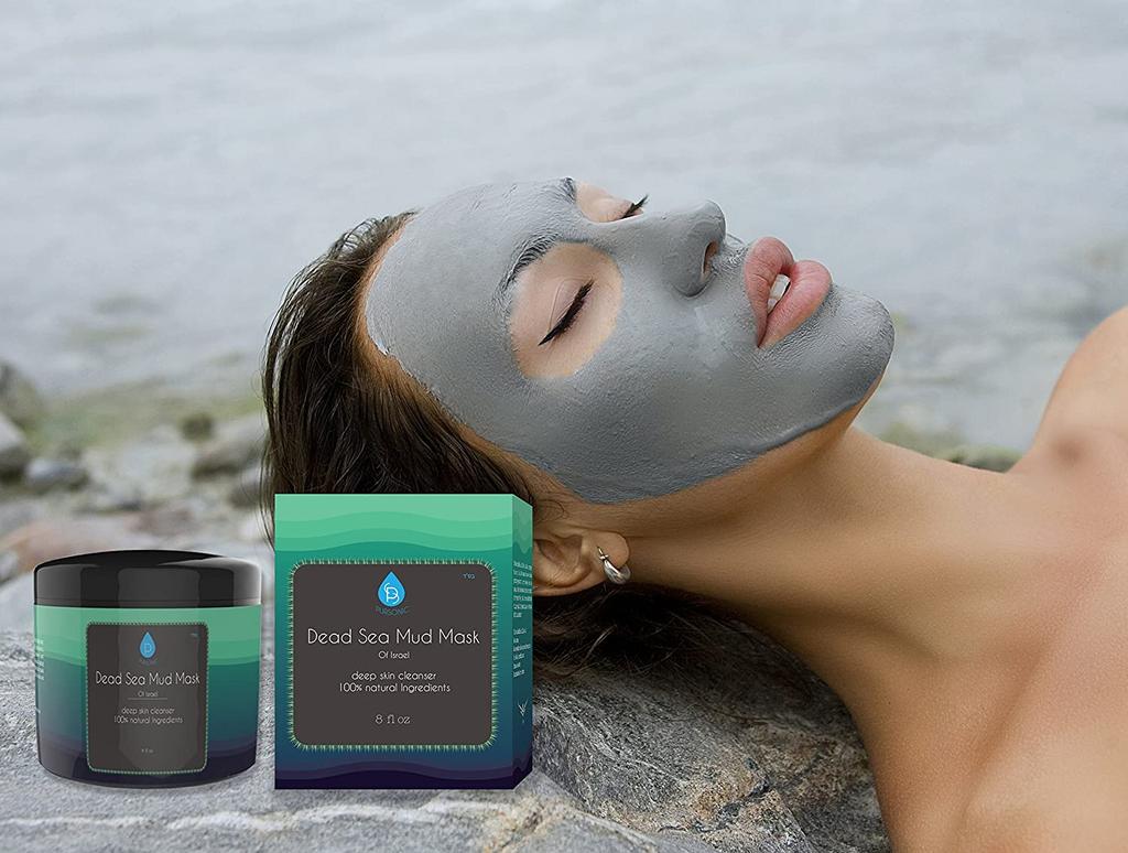 PURSONIC Dead Sea Mud Mask For Face, Acne, Oily Skin & Blackheads, 100% Natural For Younger Looking Skin 8oz