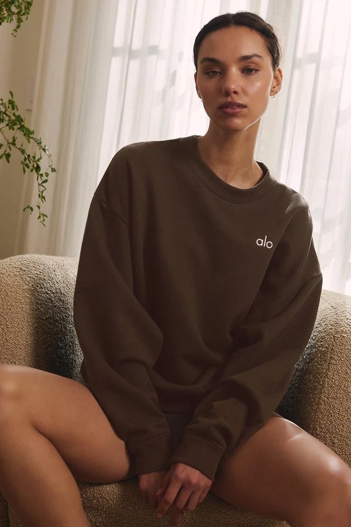 Alo Accolade Crew Neck Pullover - Espresso 2