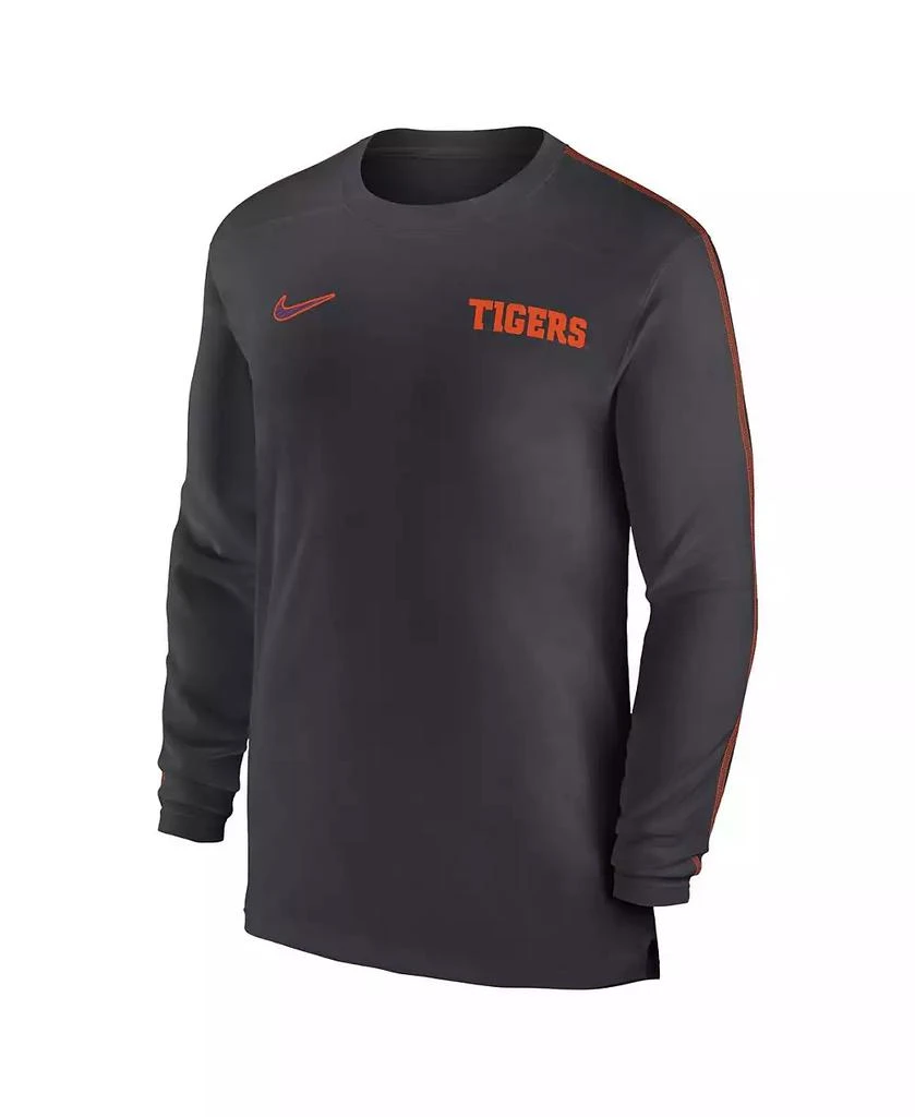 NIKE Men's Anthracite Clemson Tigers 2024 Sideline Coach UV Performance Long Sleeve T-Shirt 3