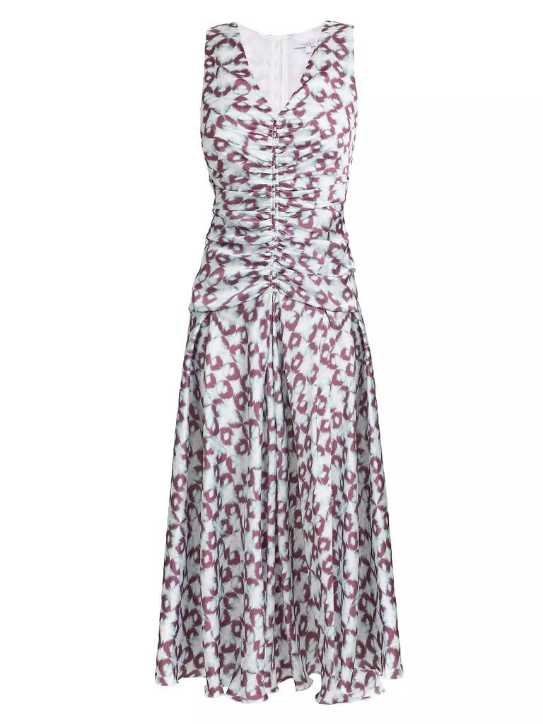 Santorelli Ruched A-Line Midi-Dress