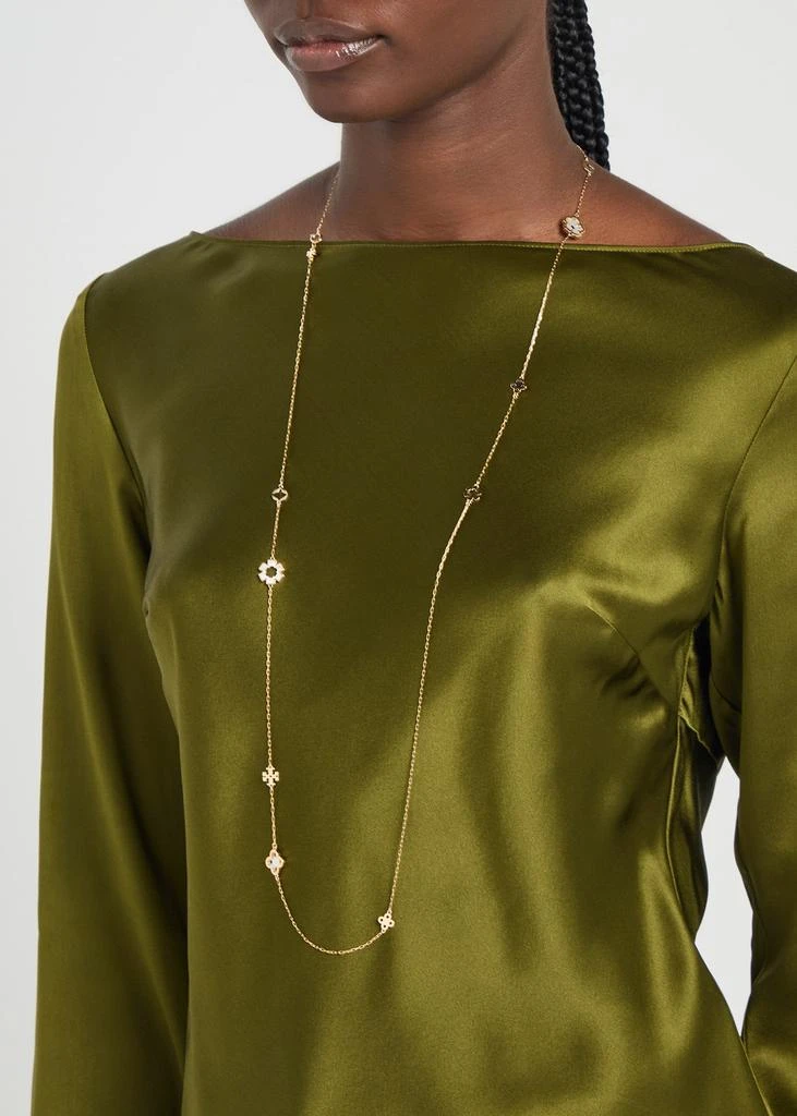Tory Burch Forget Me Not long 18kt gold-plated necklace 2