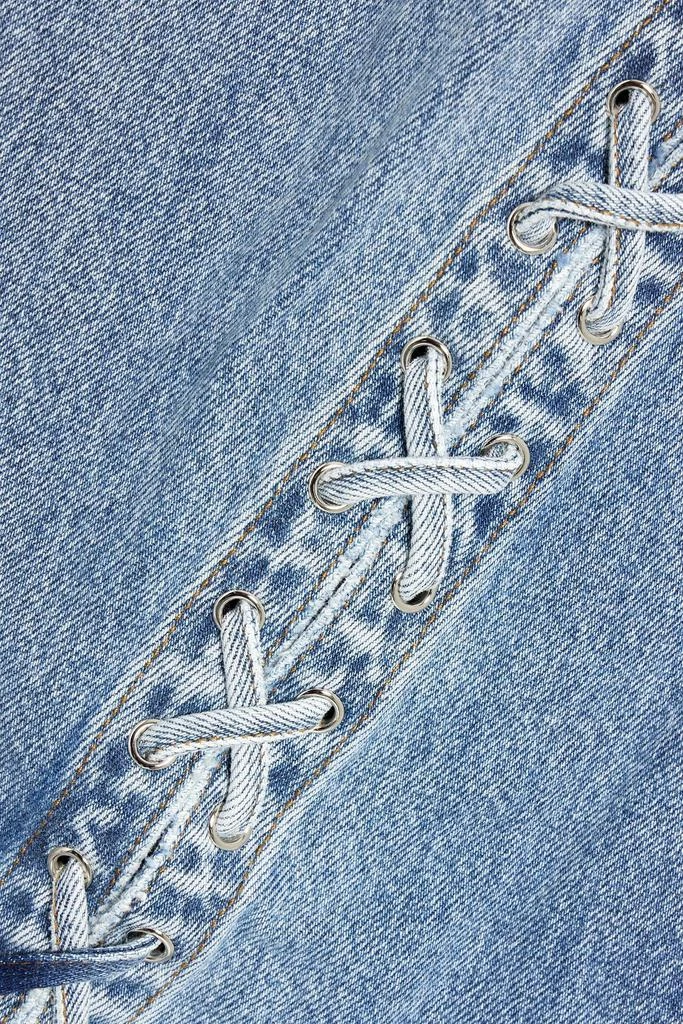 retrofête Zahlia lace-up denim maxi skirt 4