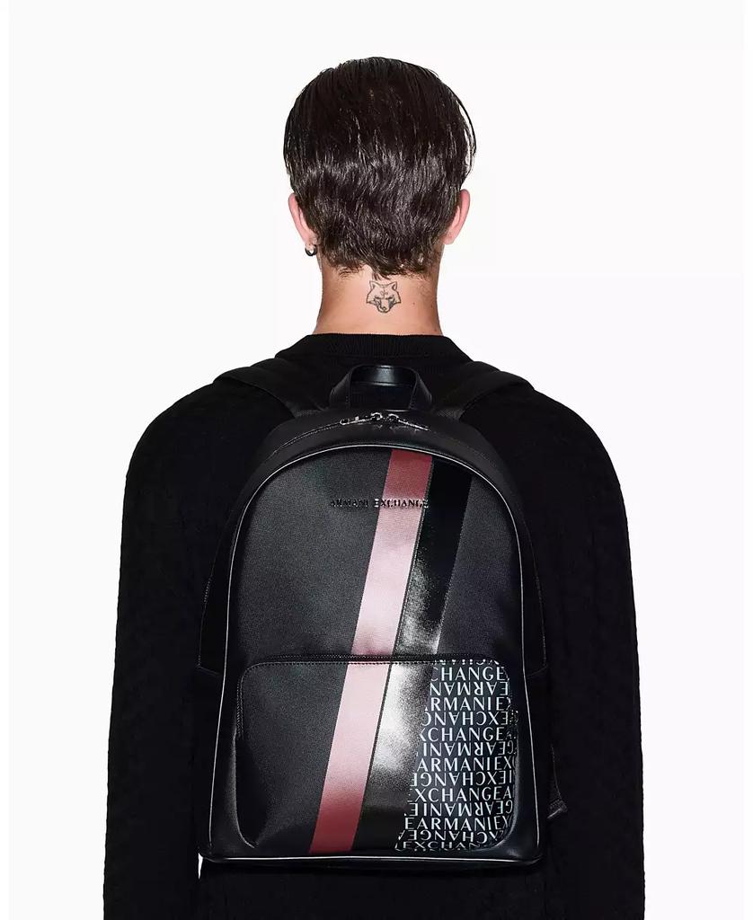 Armani Exchange Men
s Striped Logo Details Backpack