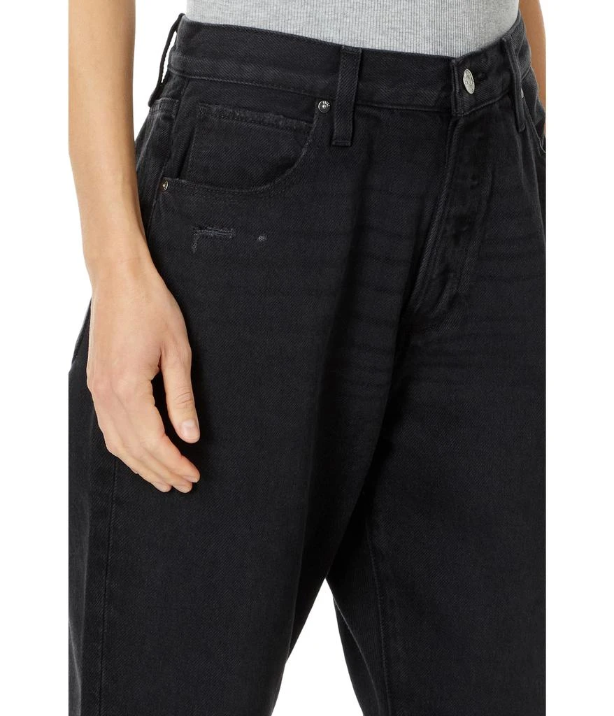 Paige Billy Crop Covered Button Fly in Dark Dawn Distressed 3