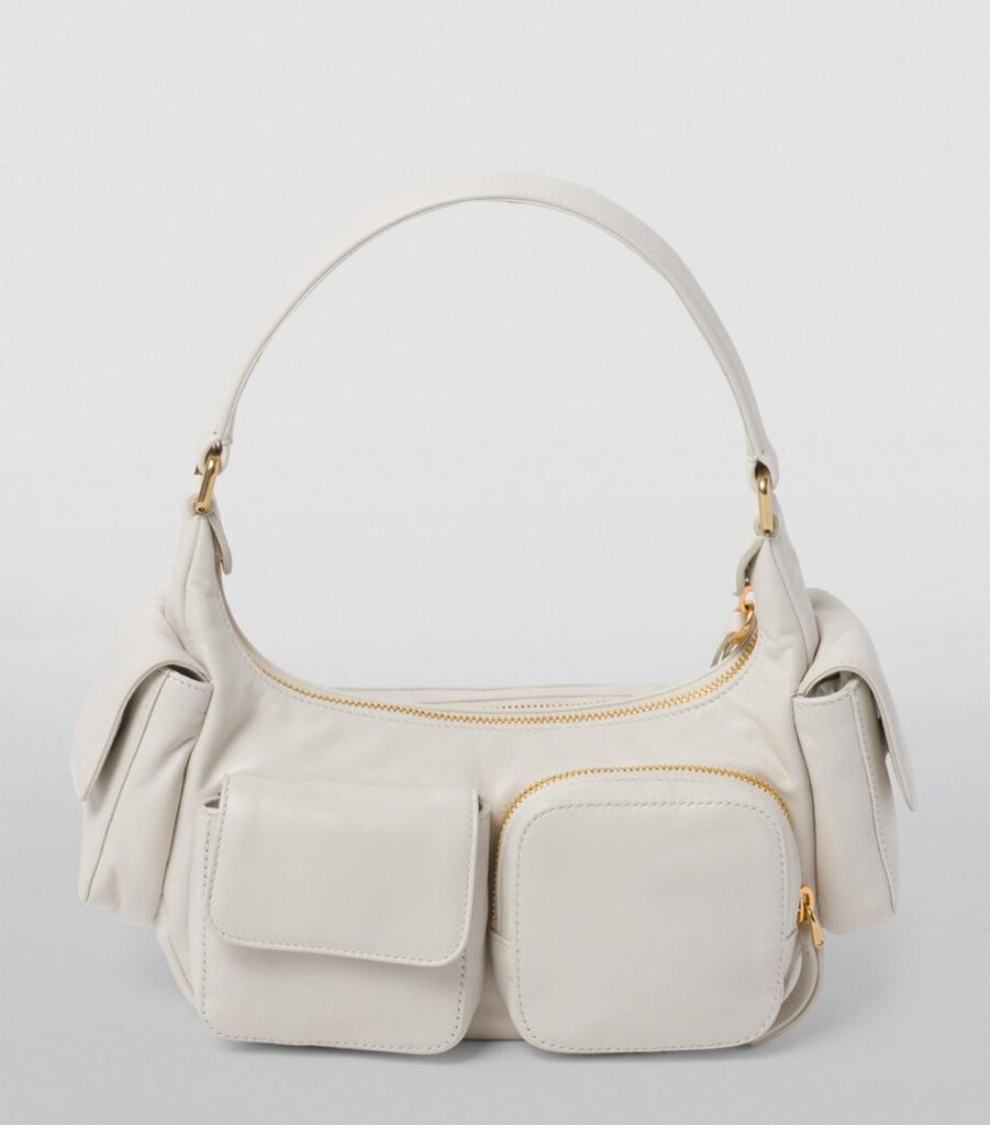 Miu Miu Leather Pocket Shoulder Bag - Shoulder Bags - Save