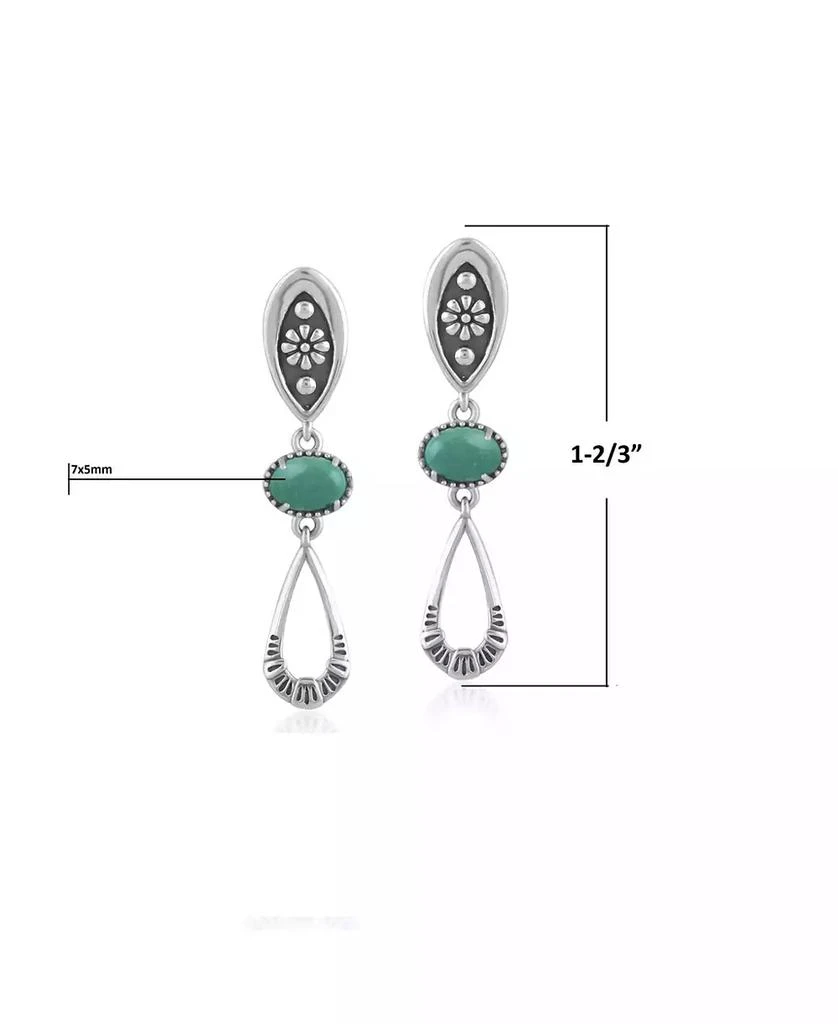 American West Jewelry Sterling Teardrop Double Loop Gemstone Earrings 5