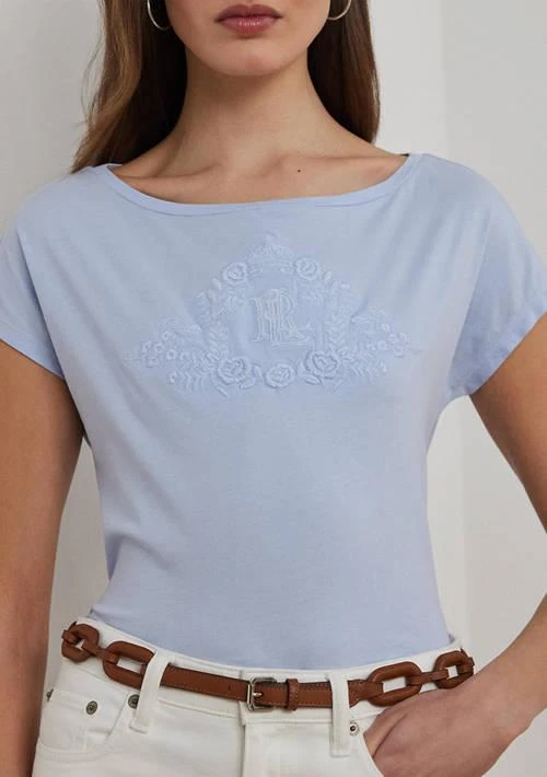Ralph Lauren Ralph Lauren Beaded Logo Cotton Jersey T Shirt 3