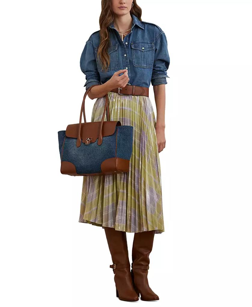 Ralph Lauren Washed Denim Extra-Large Tanner Satchel