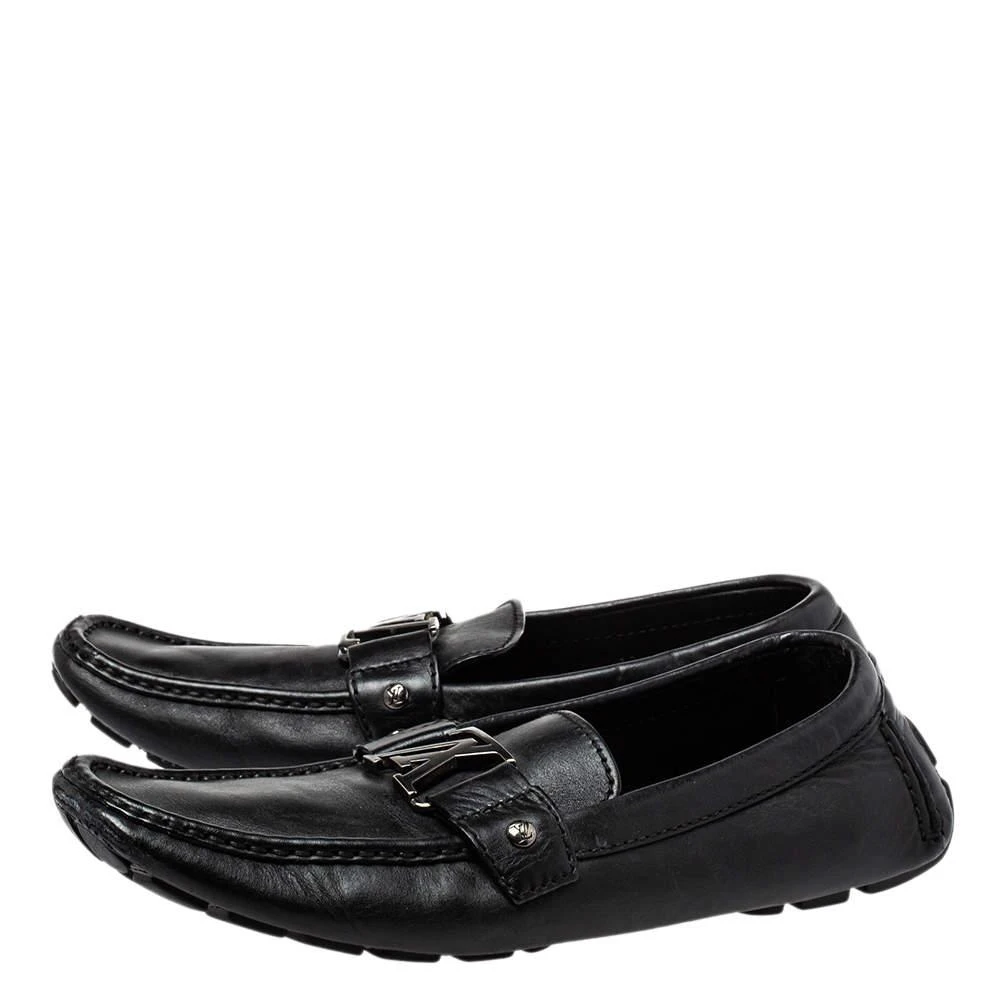 Louis Vuitton Louis Vuitton Black Leather Monte Carlo Slip on Loafer Size 44 4