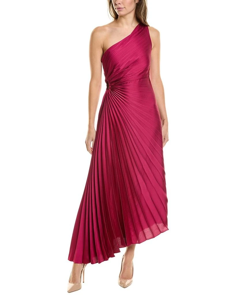 Nicole Miller Pleated One-Shoulder Maxi Dress 1