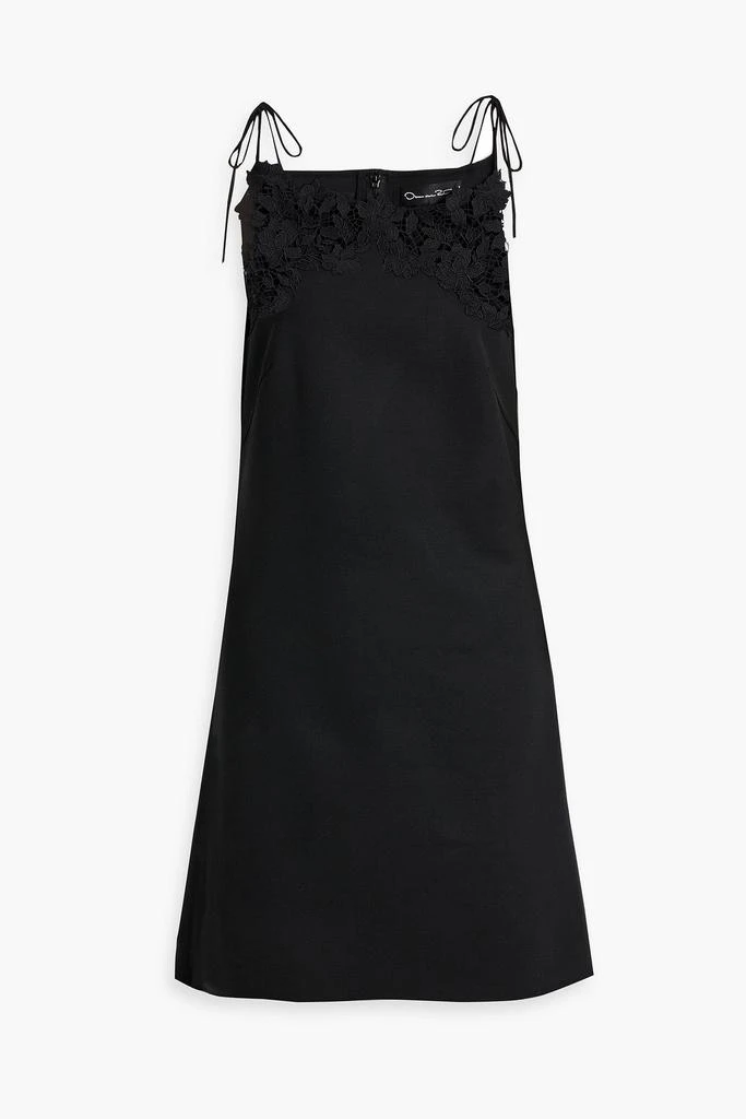 Oscar de la Renta Guipure lace-trimmed wool-blend mini dress 1
