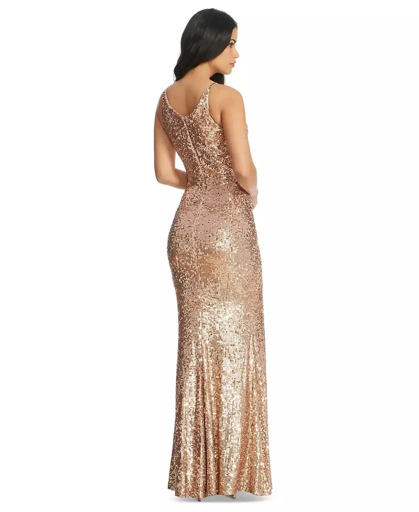 Dress The Population Women
s Iris Sequined Side-Slit Gown 2