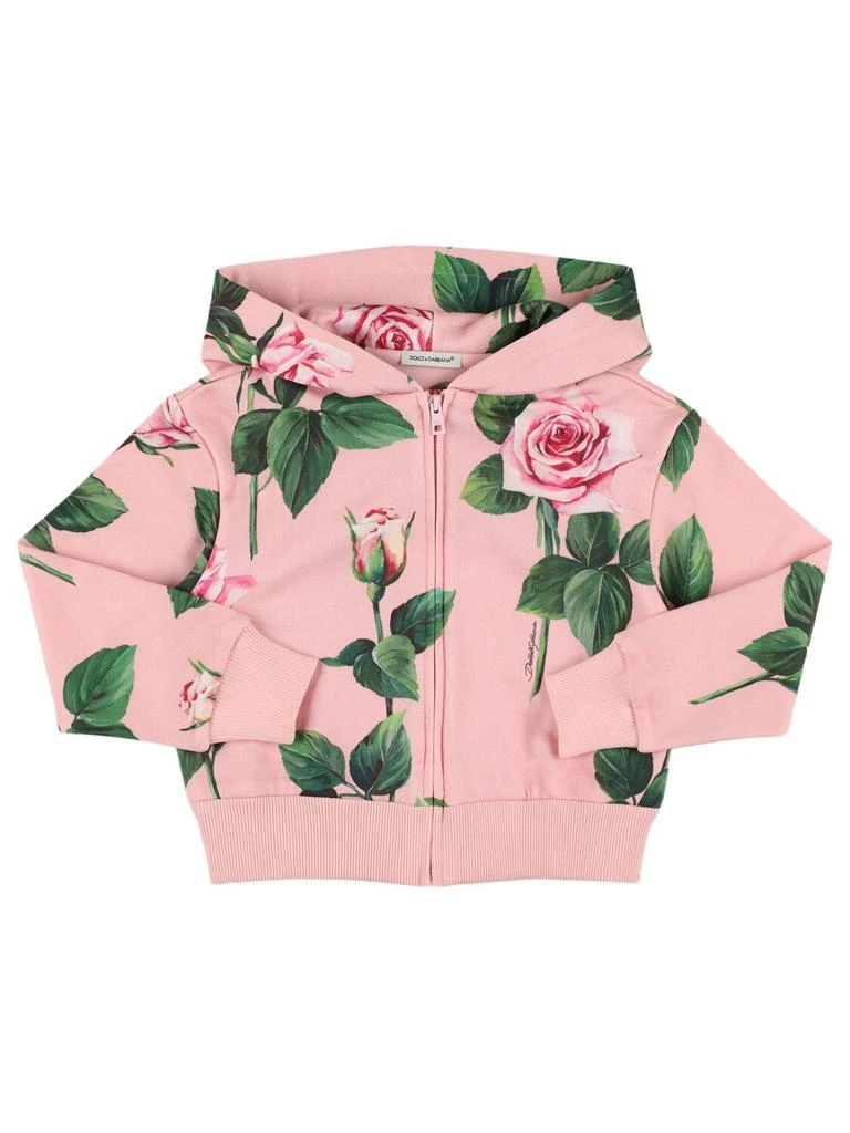 Dolce & Gabbana Printed Cotton Hooded Zip-up Sweatshirt 1