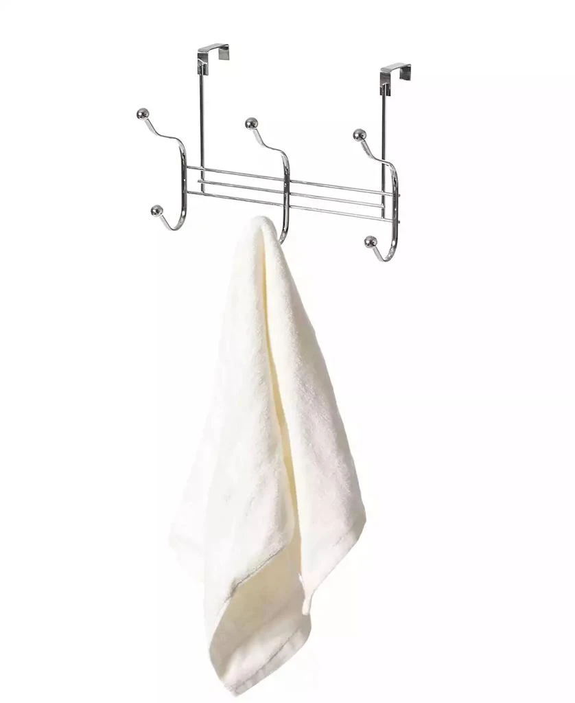 Basicwise Chrome 6 Hook Hanger Organizer, Hang Over The Door Kitchen Vanity Towel Hook, Entryway Coat Rack 2