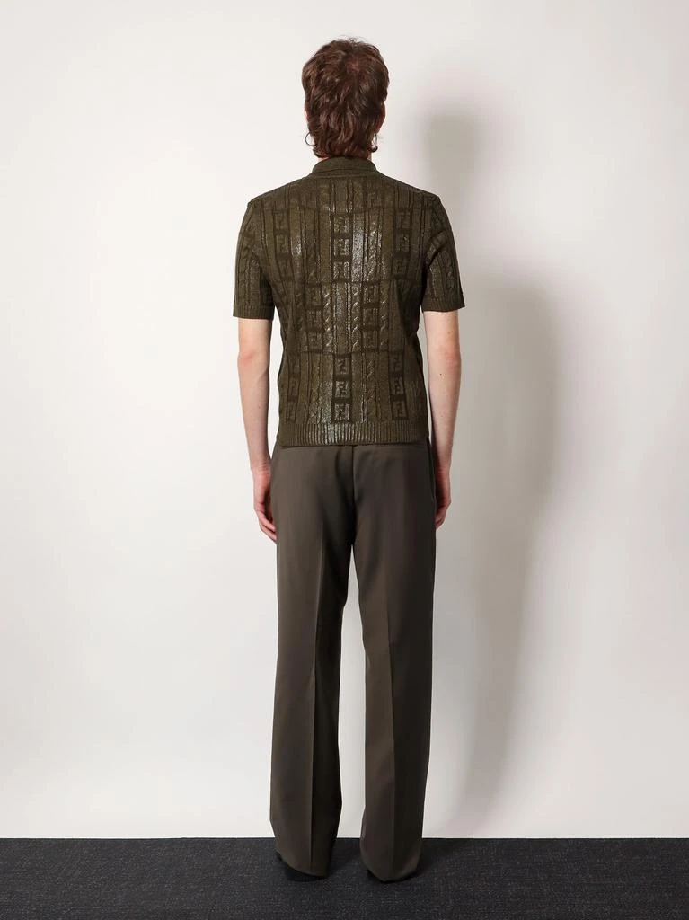 Fendi Braided wool polo shirt with ff details 3