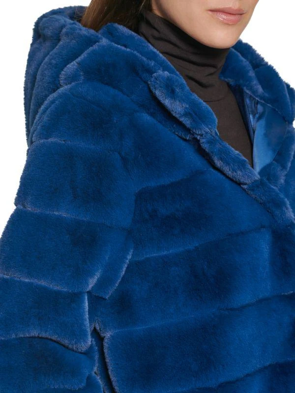 Kenneth Cole Channel Quilted Faux Fur Coat 4
