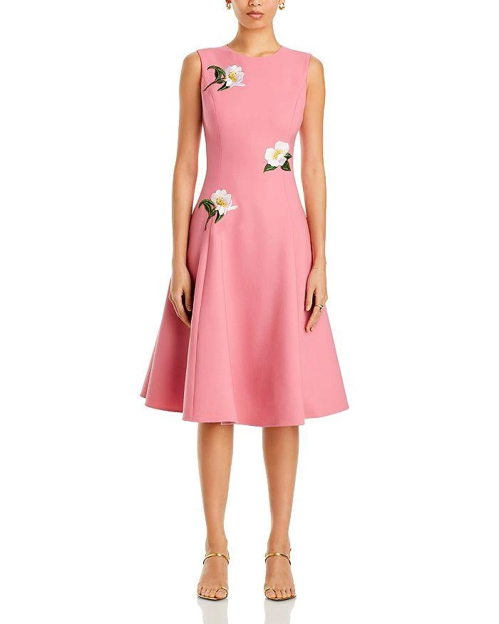Oscar de la Renta Floral Appliqué Dress 6