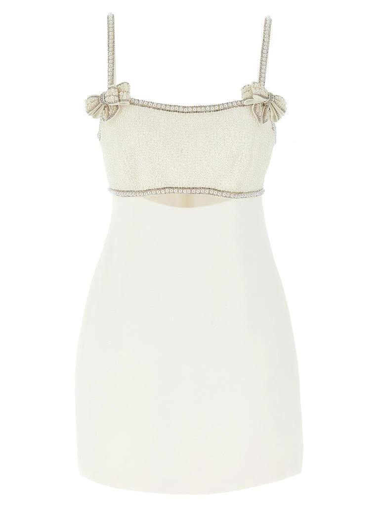 Self Portrait Self-Portrait Crepe Embellished Bow Mini Dress 1
