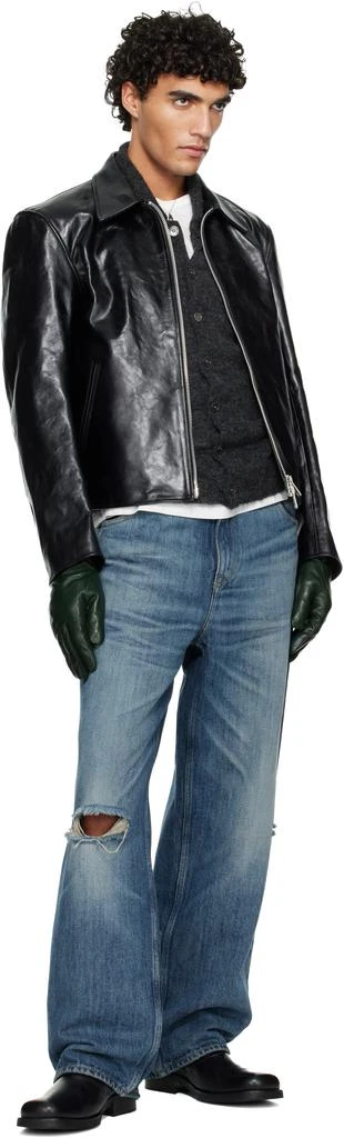 Our Legacy Black Mini Leather Jacket 4