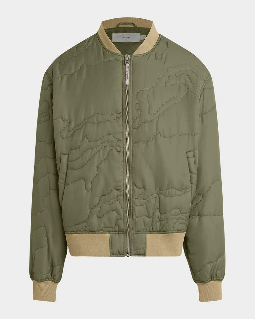 Hudson Men's Quilted Nylon Bomber Jacket 1
