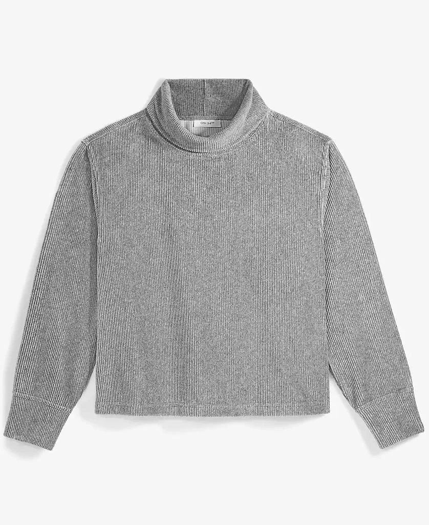 On 34th Women's Ribbed Velour Turtleneck Top, Created for Macy's 5