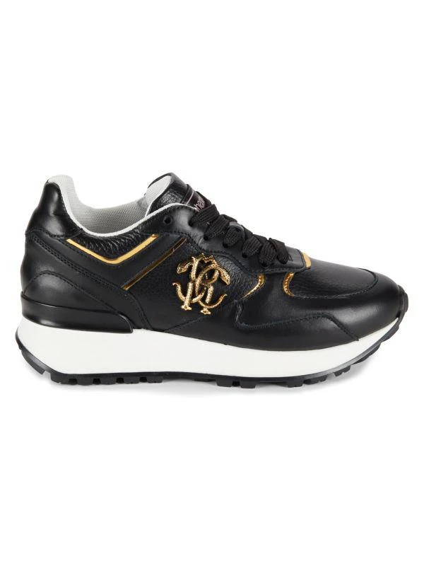 Roberto Cavalli Logo Leather Sneakers 1