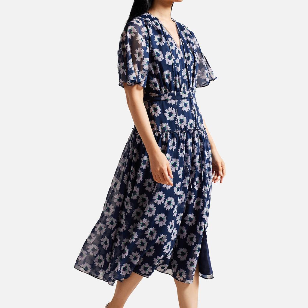 Ted Baker London Ted Baker Marllee Floral Print Chiffon Midi Dress