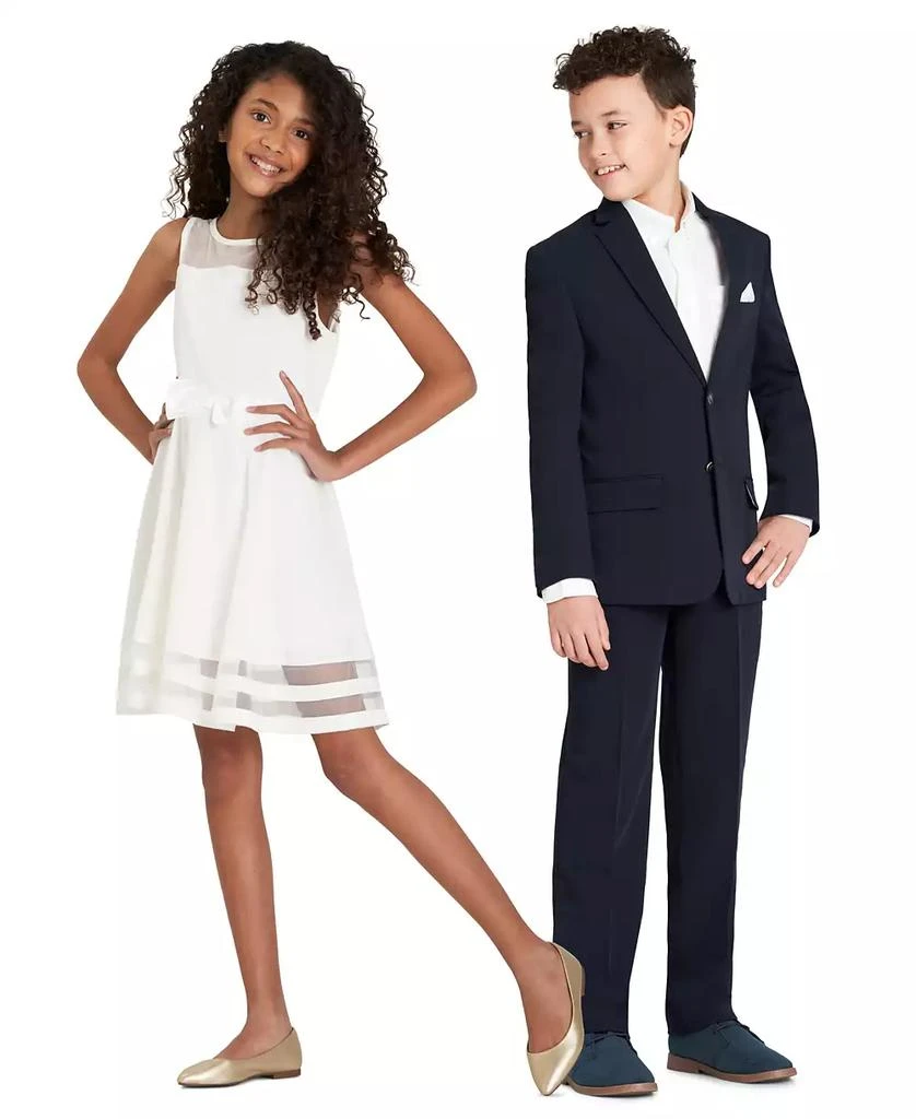 Big Girls Illusion Mesh Bow Front Dress  On Sale Now with Up to 50% Off |  Discover Exclusive Deals & Savings at BeyondStyle  Authentic Calvin Klein  dress|kids & baby|dresses with