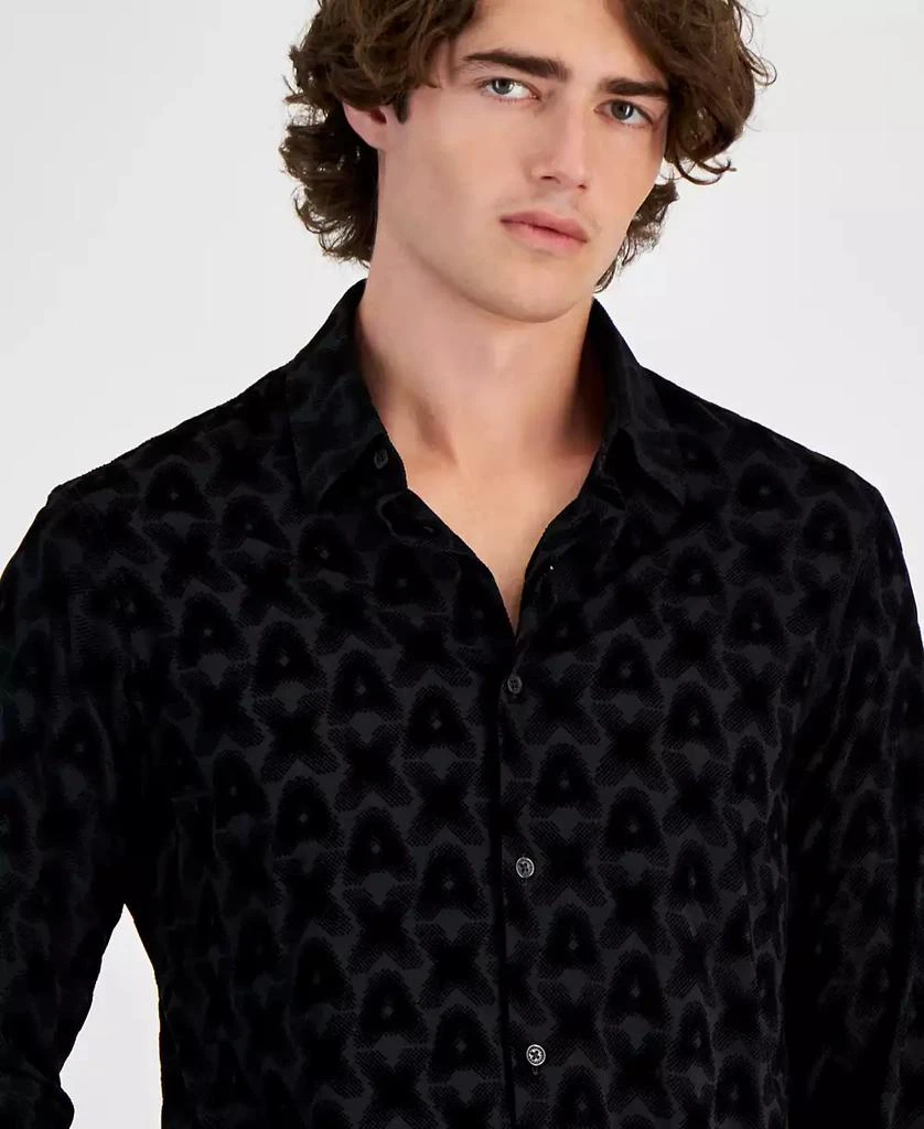 Armani Exchange Men's Flocking Woven Logo Shirt 3