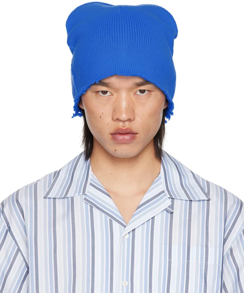 Marni Blue Mohair Logo Beanie 1