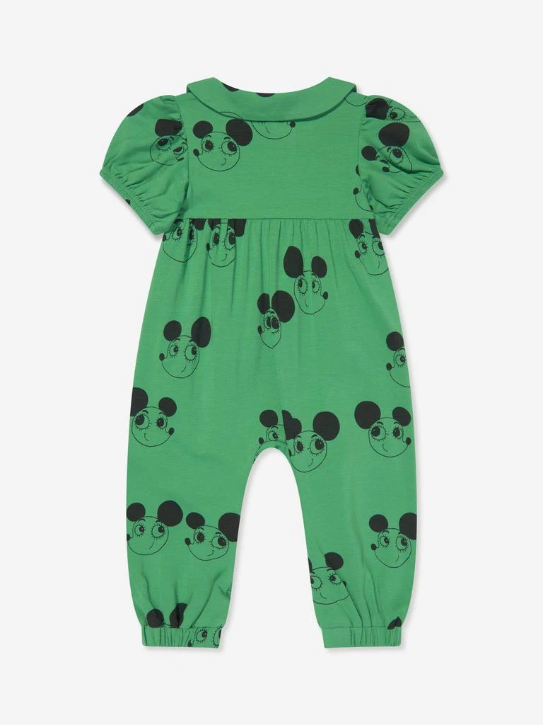 Mini Rodini Mini Rodini Baby Girls Ritzrats Jumpsuit in Green 3