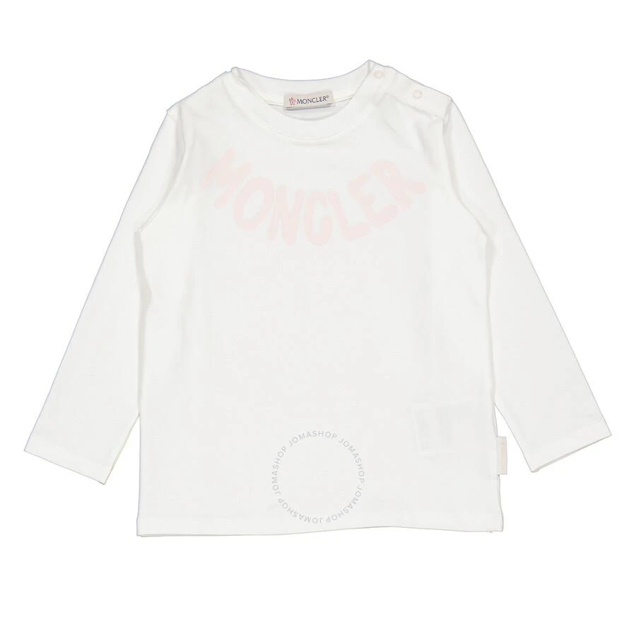Moncler Girls Natural Logo Embroidered Long-Sleeved T-Shirt 1