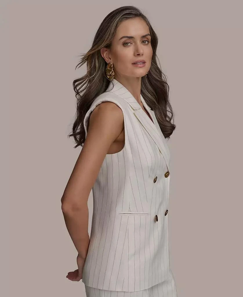 Donna Karan Women's Double-Breasted Pinstripe Vest 3